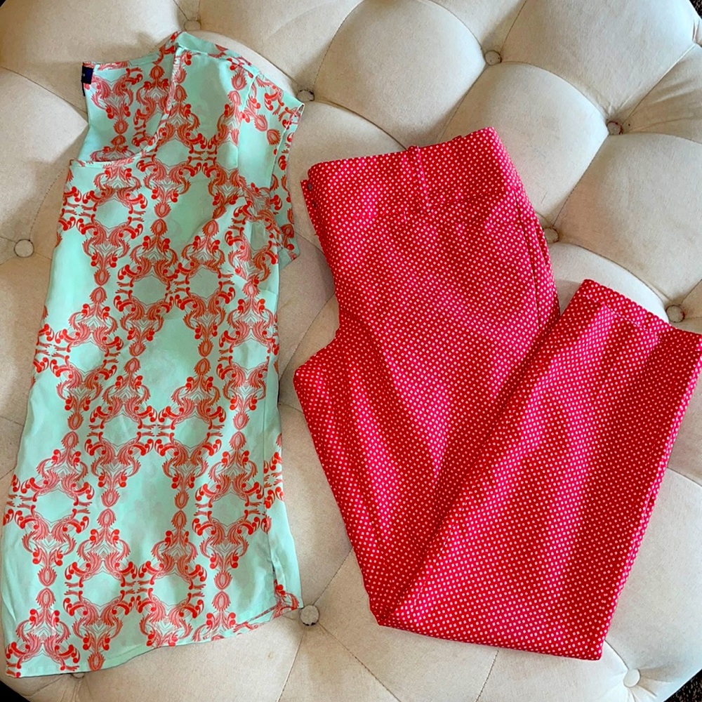 The Limited Ideal Stretch ankle pants coral